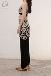 SWAYING/KNIT Embroidered Crochet Tank Top with Bandeau SW22SST58 White/Black